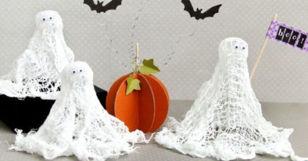 Fantasmas de gasa para decorar en Halloween